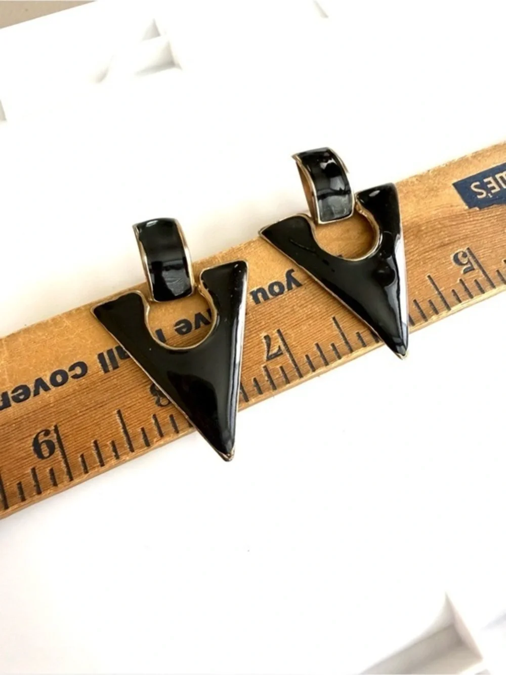 Vintage Enamel Pierced Earrings